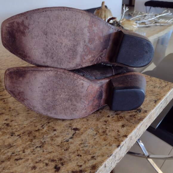 Liberty black butterfly inlay cowboy boots size 8 - Picture 12 of 13